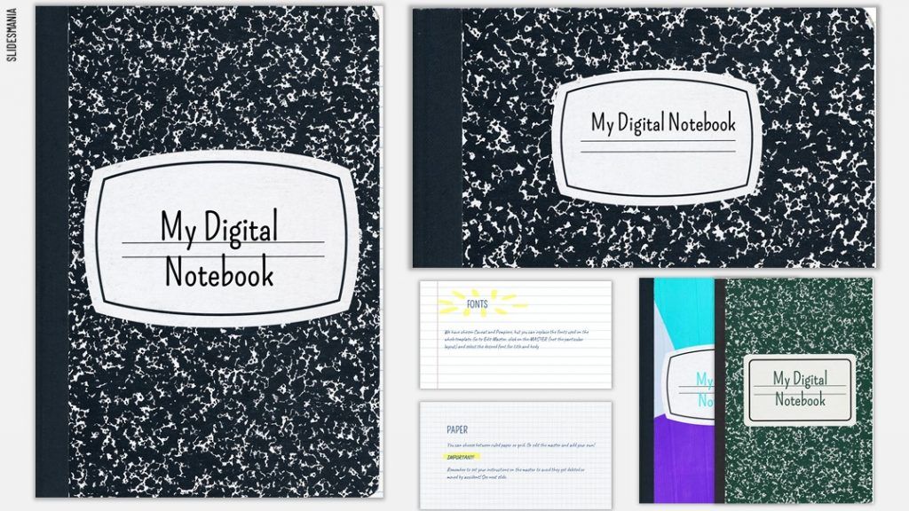 Digital Composition Notebooks Free Powerpoint Template Google Slides Theme Slidesmania