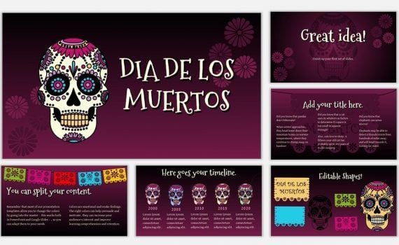 Dia de los Muertos template for Google Slides