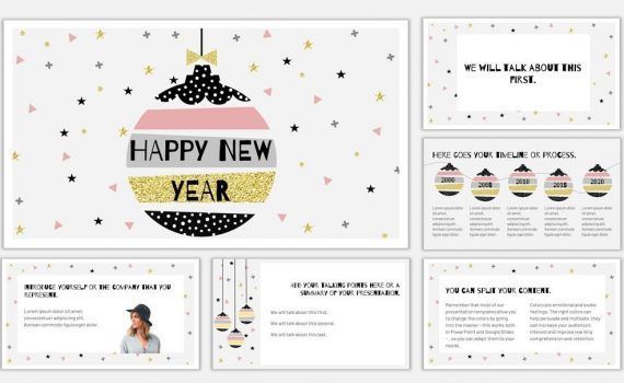 New Year 2019-2020 Template for Google Slides Or PowerPoint Presentations