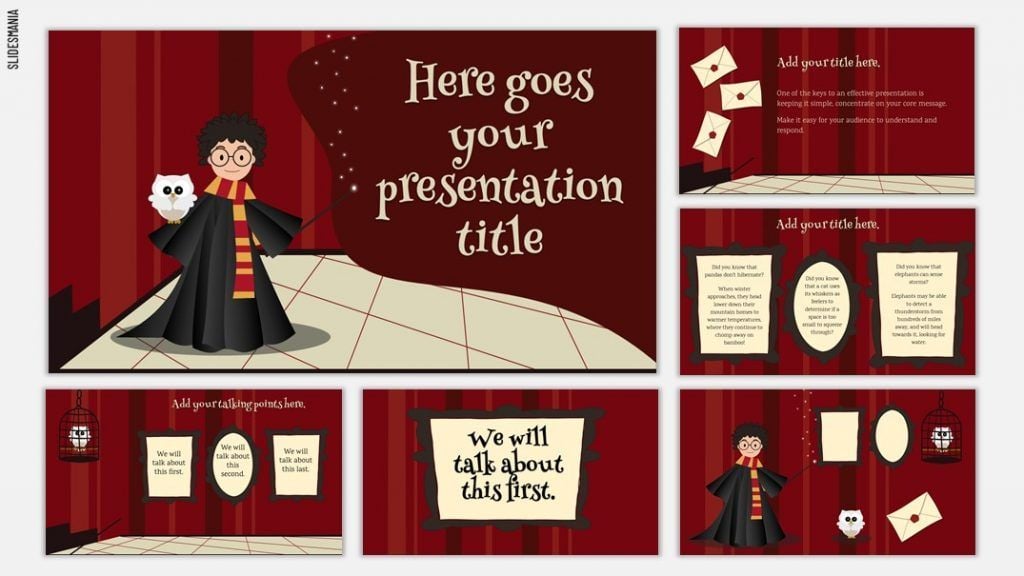 Harry Potter Google Slides theme or PowerPoint template pptx