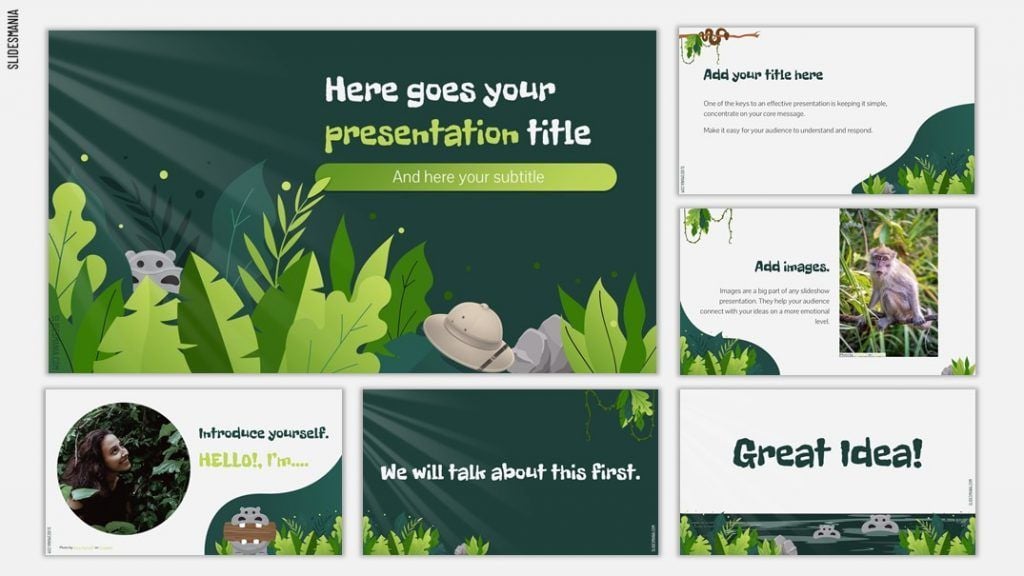 Bravestone Plantilla de la Jungla Gratis para presentaciones de Google