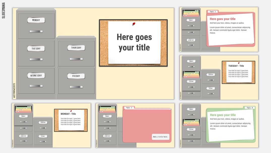 File Cabinets Free Powerpoint Template