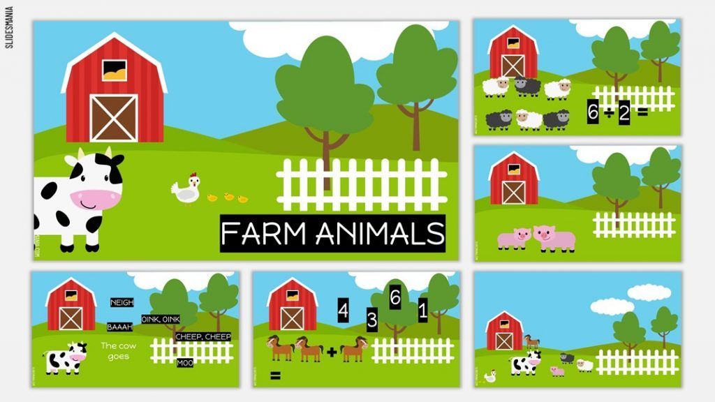Free Farm Animals Shapes for Google Slides or PowerPoint - SlidesMania