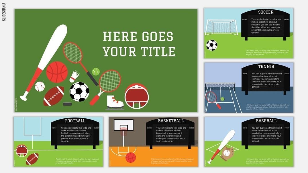 Modelos grátis de futebol para o Google Slides e PowerPoint