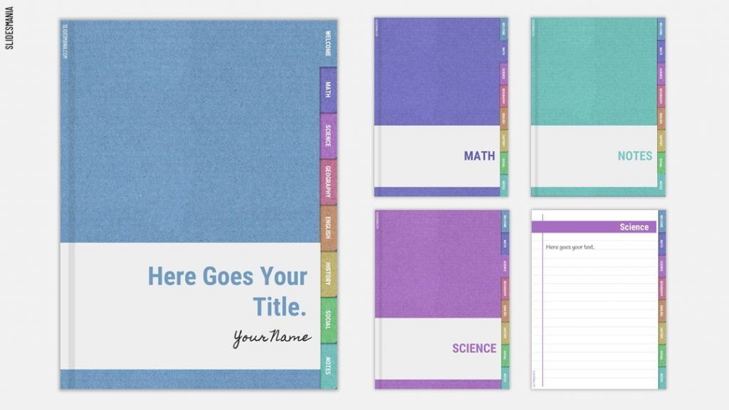 Digital Notebook with sections. Free PowerPoint template & Google