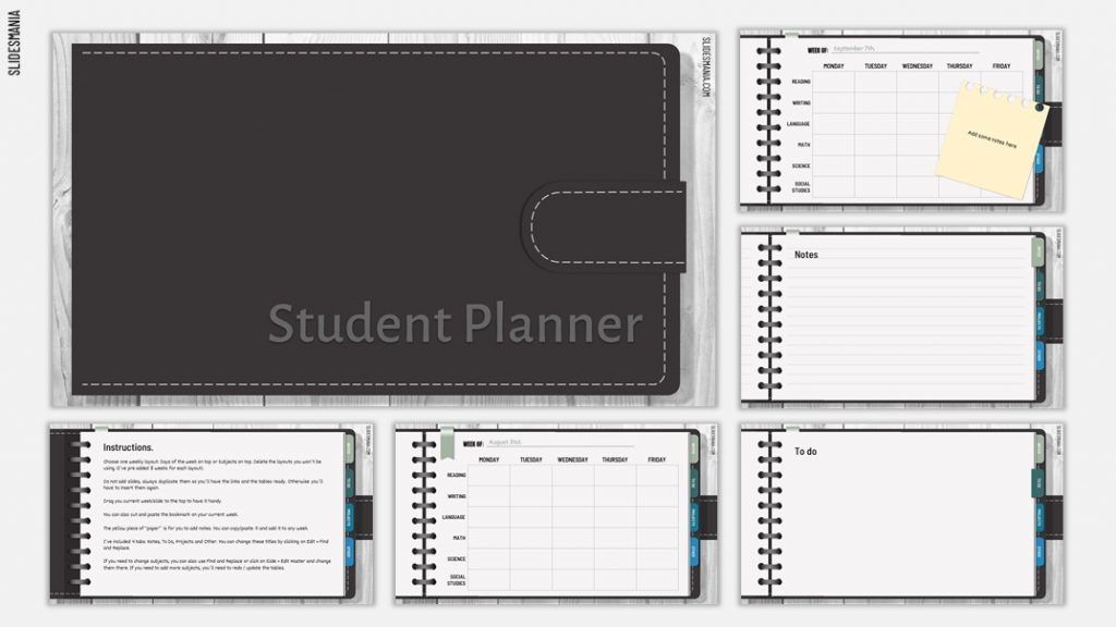 Free Student Digital Weekly Planner for Google Slides or PowerPoint