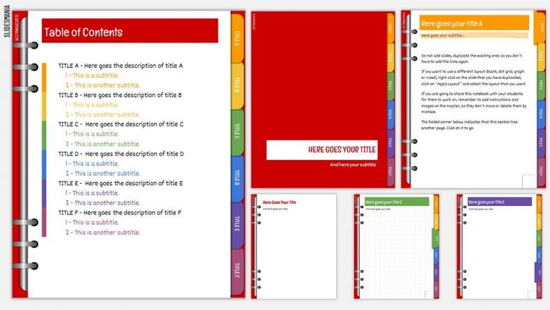 Free Digital Ring Binder With Or Without Tabs For Google Slides Or Powerpoint Slidesmania