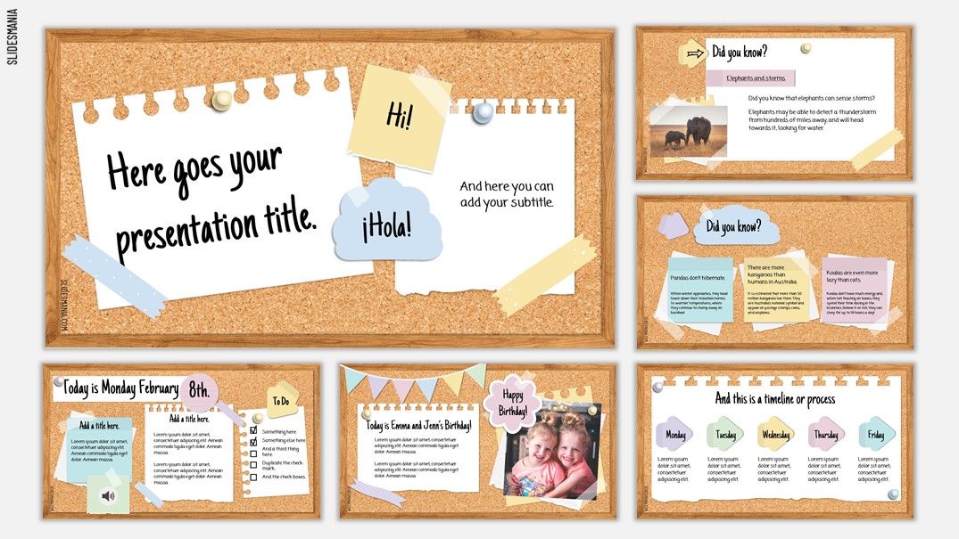Free Cork Board Powerpoint Template - FREE PRINTABLE TEMPLATES