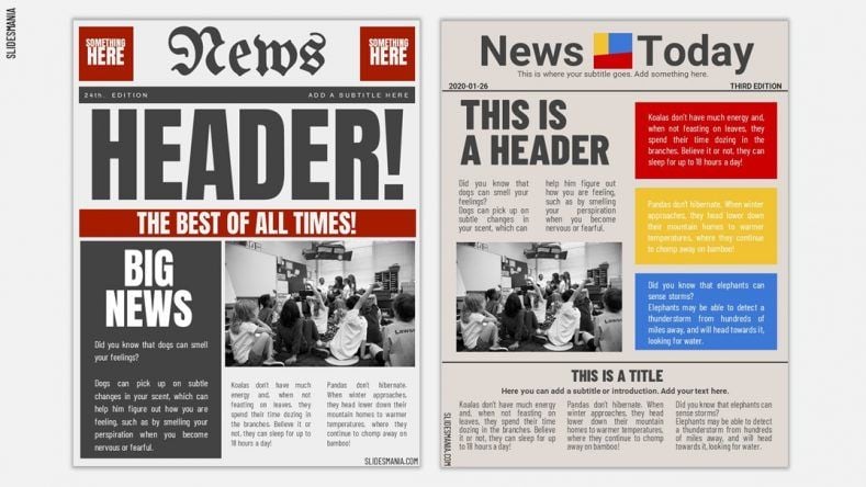 Extra, extra! Newspapers customizable template. - SlidesMania