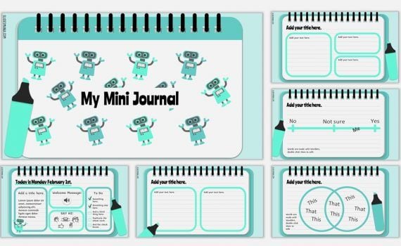 Digital Notebooks with sections. Editable colors version. Free