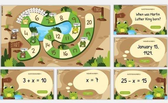 Interactive Board game. Free PowerPoint template & Google Slides