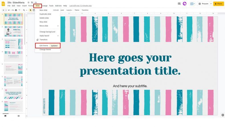 How do I change the theme colors? Step by step guide for Google Slides and  PPT. - SlidesMania