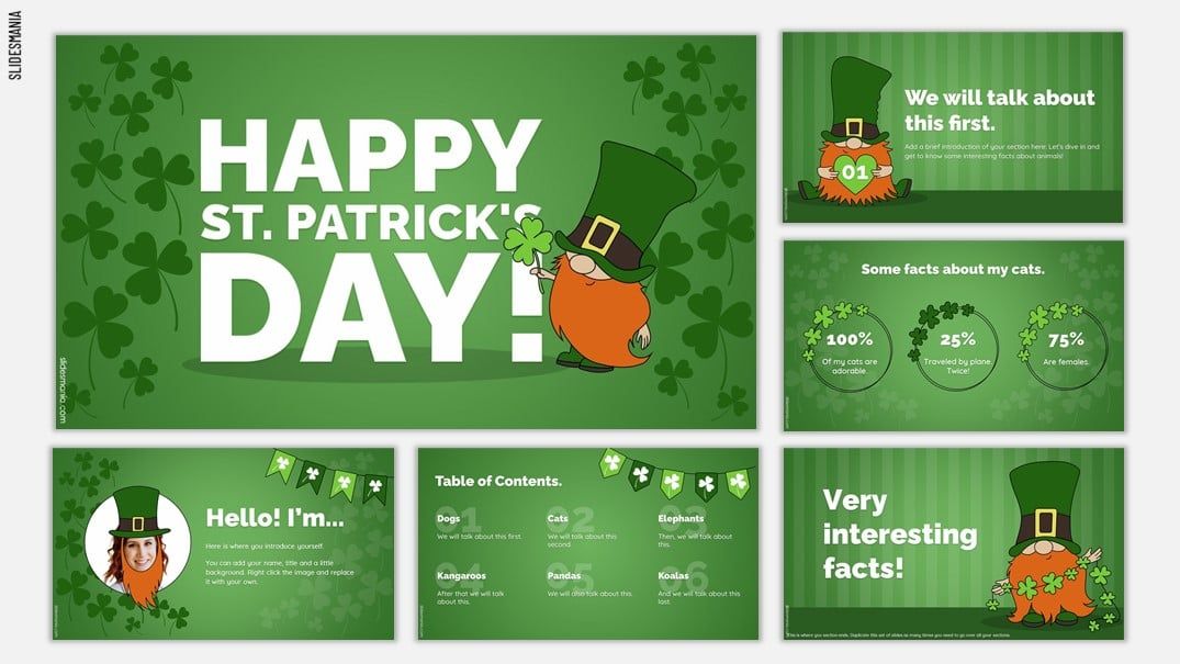 Saint Patrick s Day Free PowerPoint template Google Slides theme