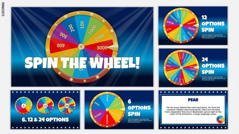 Spin The Wheel Free Spinner PowerPoint Template SlidesMania