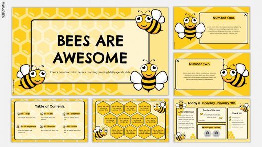 Bees are awesome choice board | Free PowerPoint template & Google ...