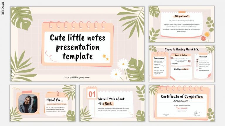 template for presentation notes