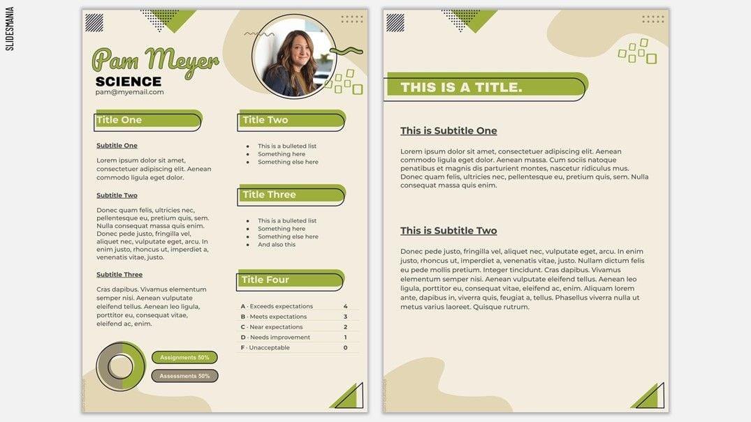 Free editable syllabus template with organic shapes and offset elements.