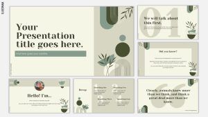 Green Minimal Boho | Free PowerPoint template & Google Slides theme