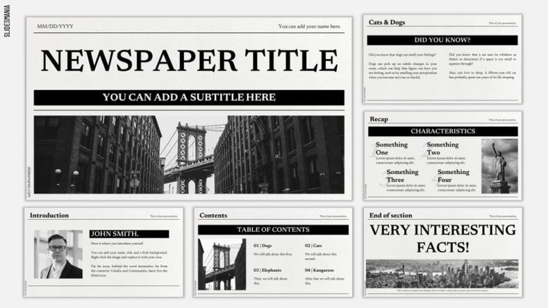 Extra, extra! Newspapers customizable template. - SlidesMania