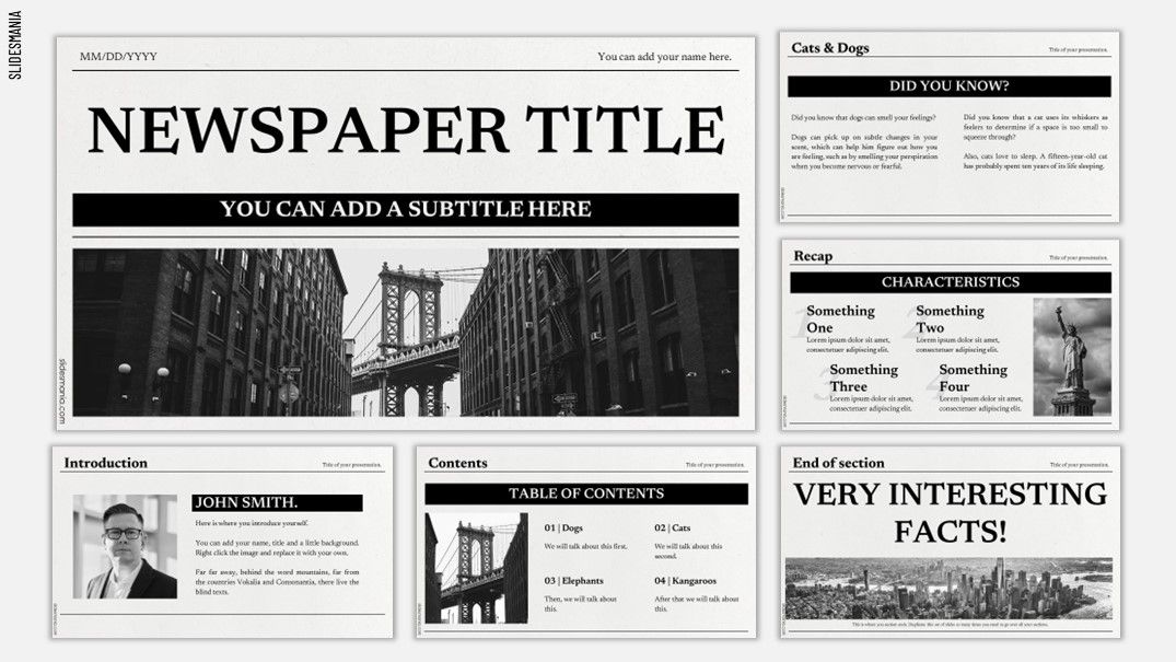 Newspaper template  Free PowerPoint template & Google Slides theme