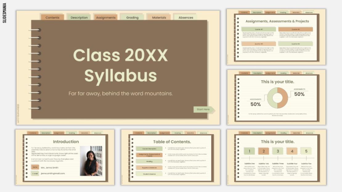 Interactive Notebook free syllabus template. SlidesMania